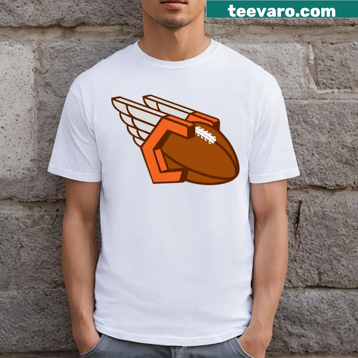 Vintage distressed Cleveland Browns Guardians T-shirt — on a men's t-shirt