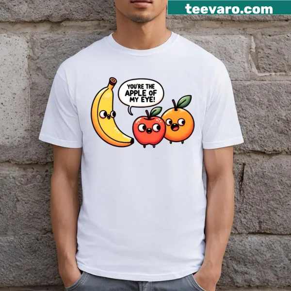 T-shirt with playful fruit-themed compliments