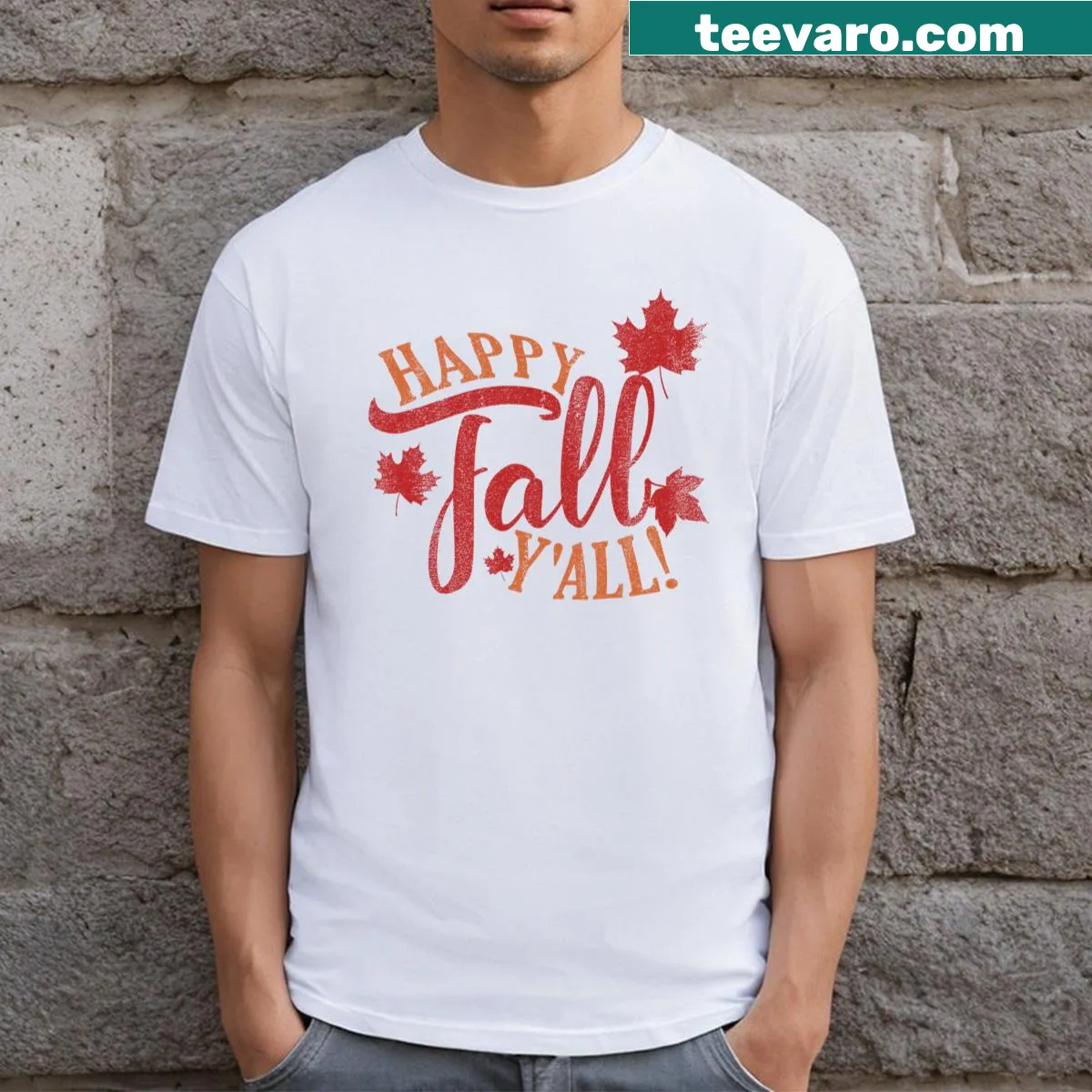 Whimsical camping-themed design with campervan and tents — on a men's t-shirt