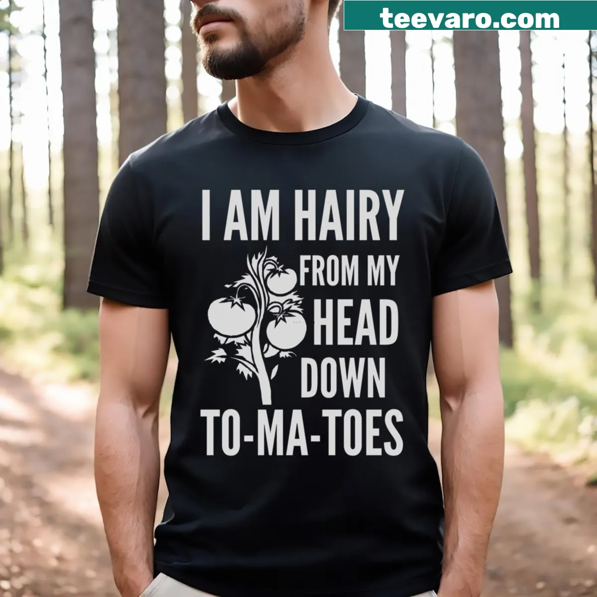 Funny tomato pun graphic on a casual T-shirt — on a men's t-shirt