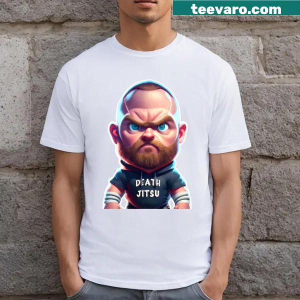 Cartoon art T-shirt depicting wrestler Jon Moxley in a playful design