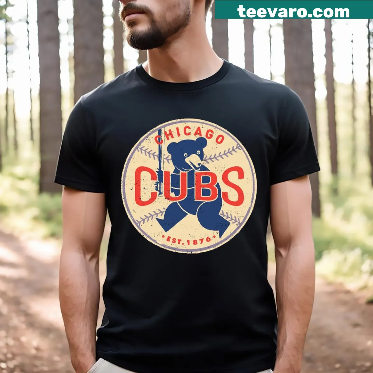 Nostalgic Chicago Cubs Throwback T-shirt — on a men's t-shirt