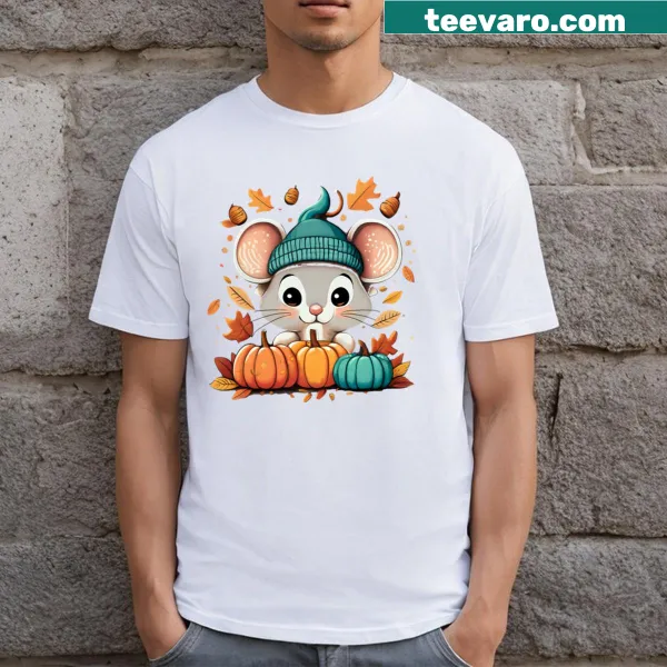 Whimsical pumpkin illustration on a T-shirt for autumn fun
