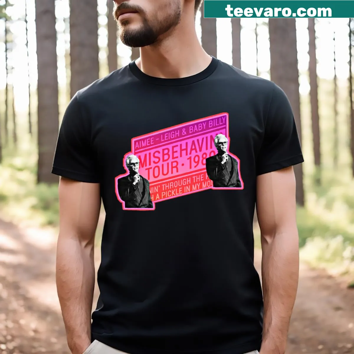 Vintage-style T-shirt honoring Baby Billy's 1989 tour — on a men's t-shirt