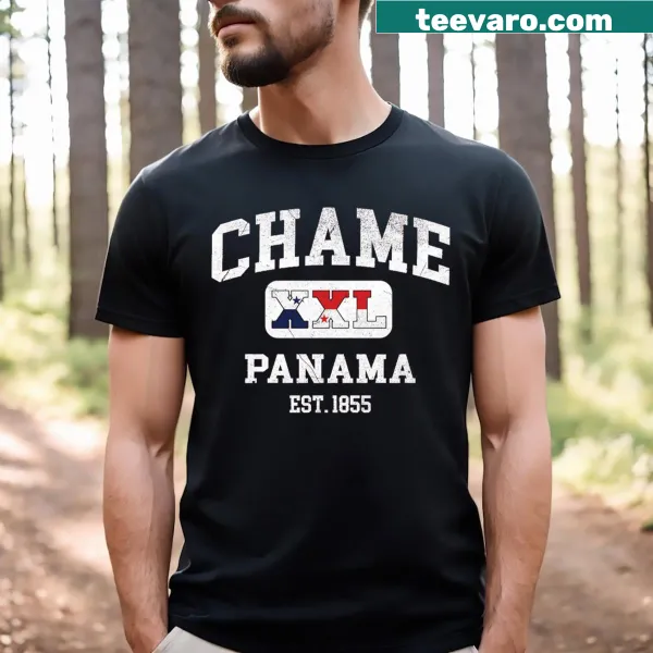 Chame Panama athletic t-shirt with minimalist typography