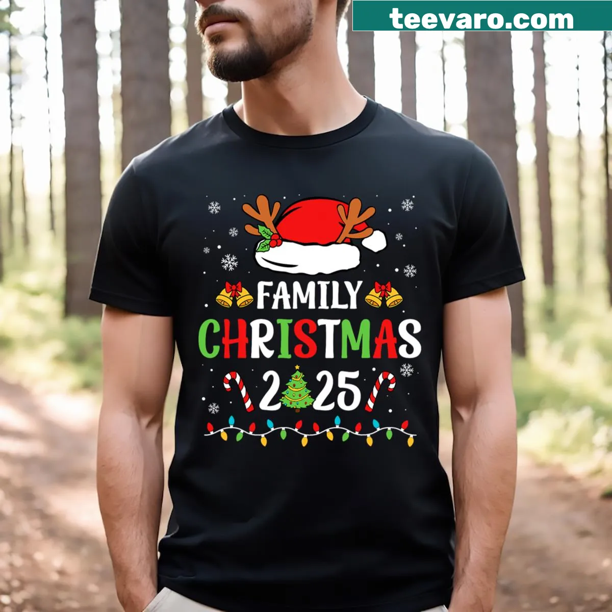 Family memory-themed T-shirt for Christmas — on a men's t-shirt