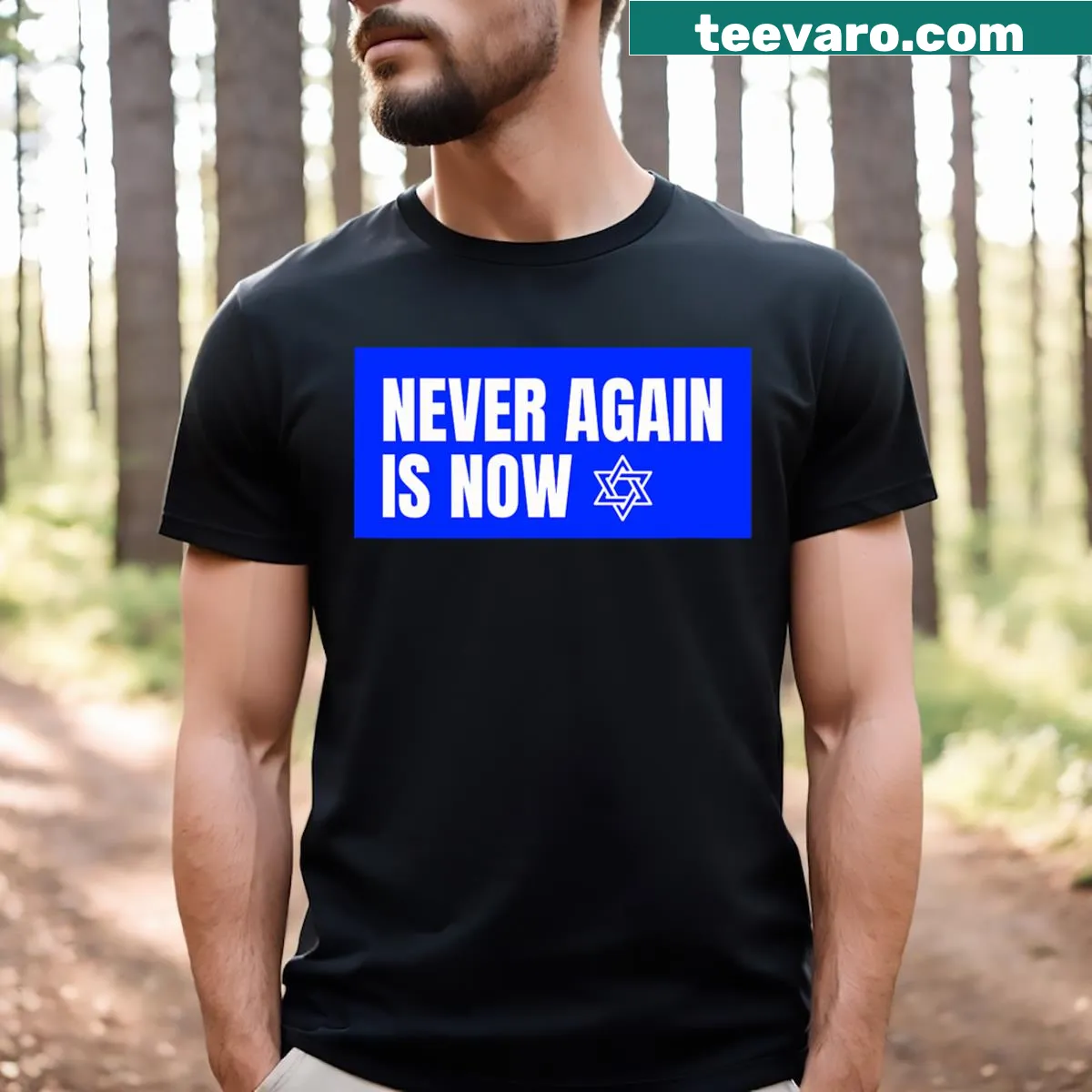 Bold typography on Jewish pride t-shirt with a powerful message. — on a men's t-shirt