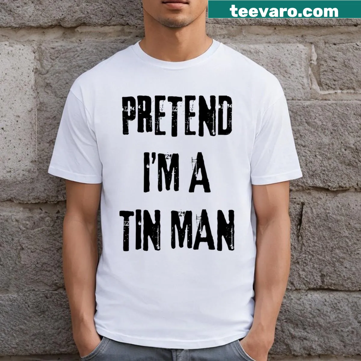 Cute Tin Man graphic t-shirt for Halloween celebrations. — on a men's t-shirt