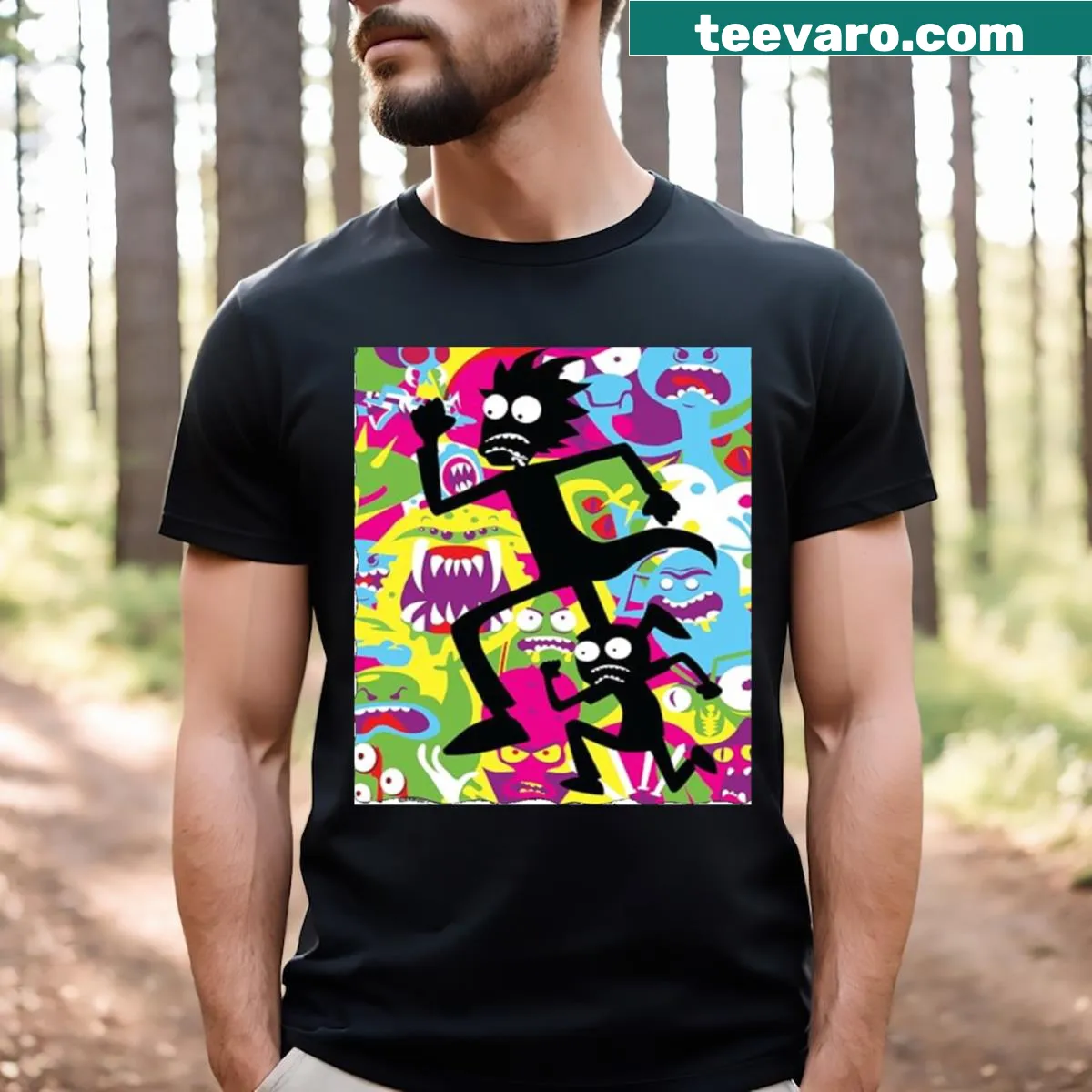 Silhouette of a sprinter on a minimalist T-shirt — on a men's t-shirt