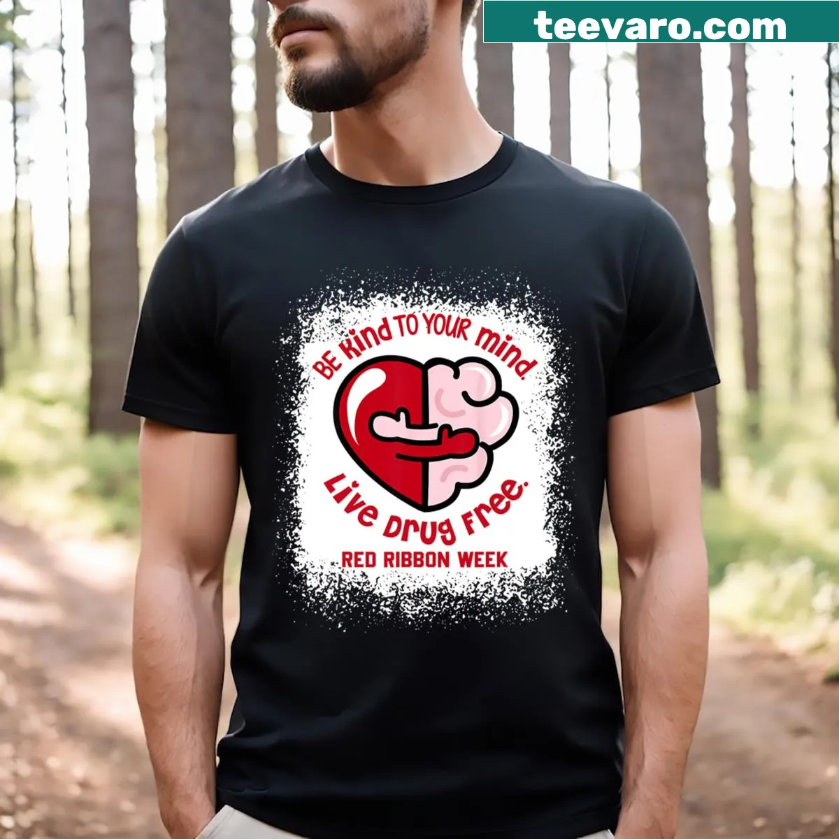 T-shirt with 'We Wear Red For Red Ribbon Week 2023' message — on a men's t-shirt