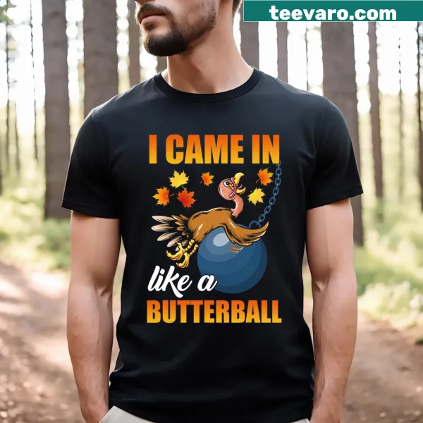 Funny Thanksgiving t-shirt with Butterball turkey graphic