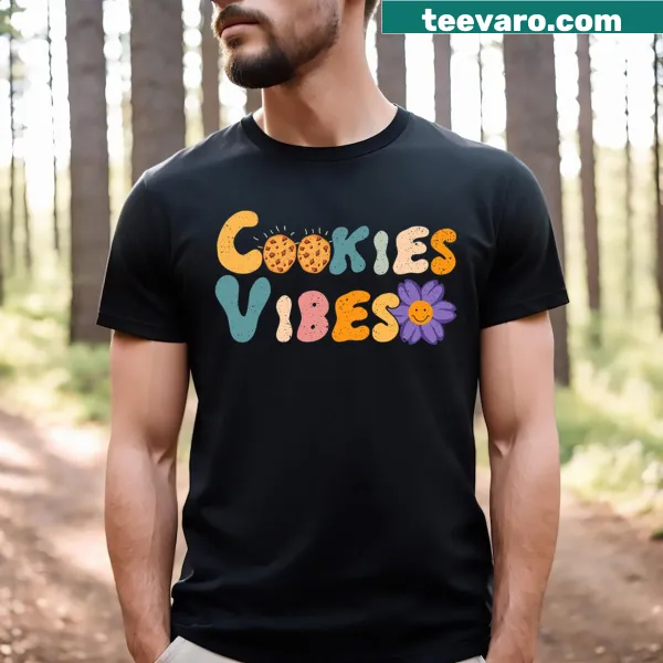Kawaii-style T-shirt with chocolate chip cookie design and puns