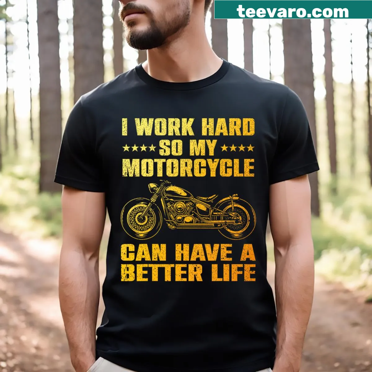 Motorcycle illustration on a t-shirt for riders — on a men's t-shirt
