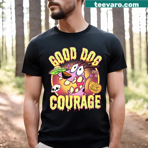 Cute cartoon Courage the Cowardly Dog Halloween T-shirt
