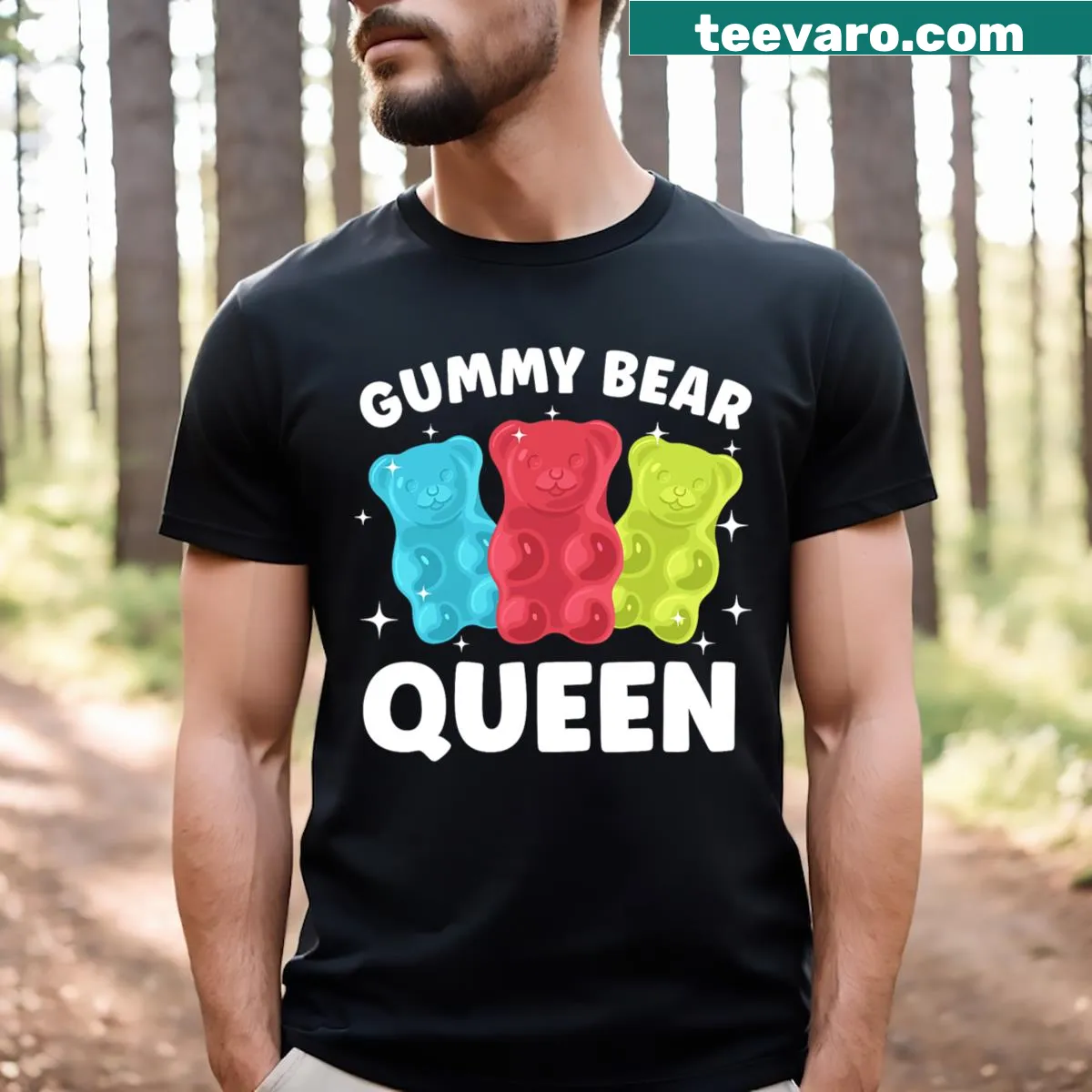 Cute gummy bear graphic T-shirt for girls who love gummies — on a men's t-shirt