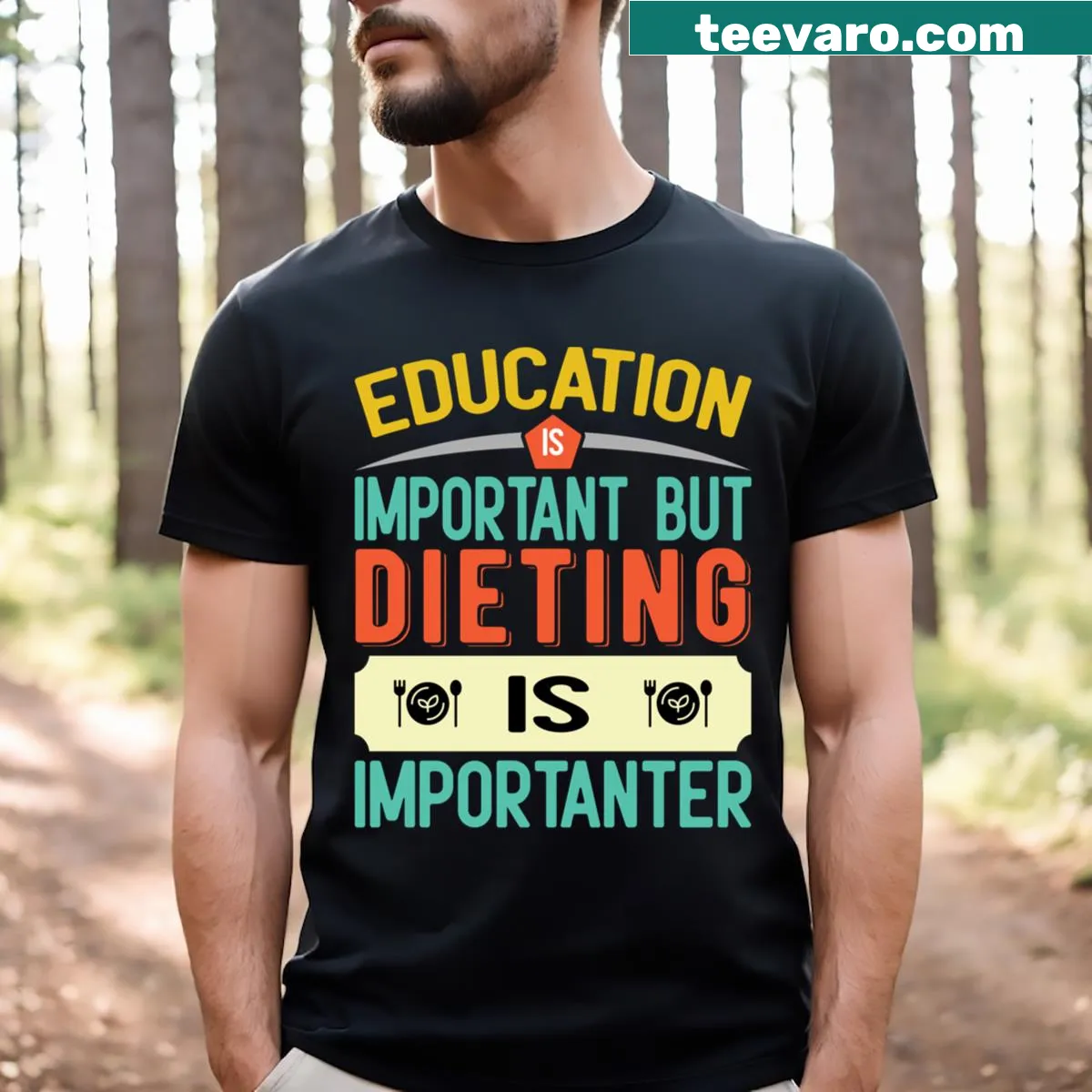 Funny t-shirt with witty dieting consultant text — on a men's t-shirt
