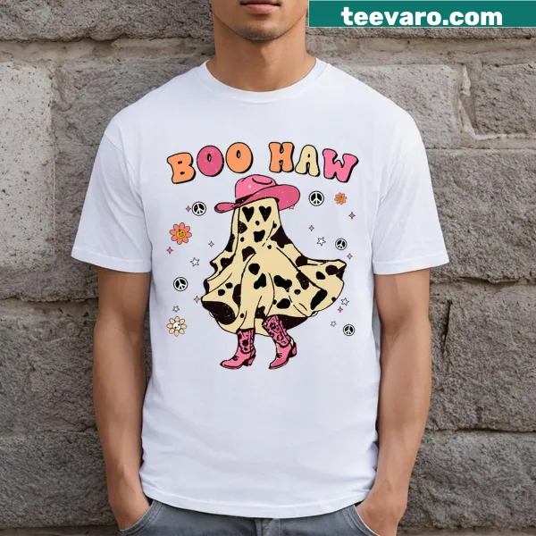 Toddler Halloween t-shirt with a cute ghost cowgirl graphic