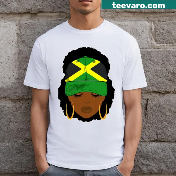 Jamaican flag design with a black afro for celebrating heritage