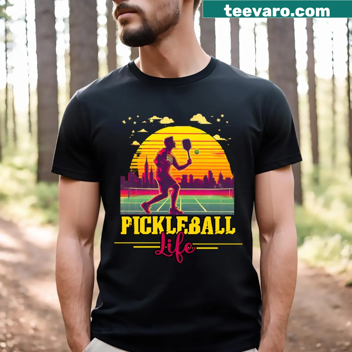Funny T-shirt for pickleball fans with a humorous graphic — on a men's t-shirt