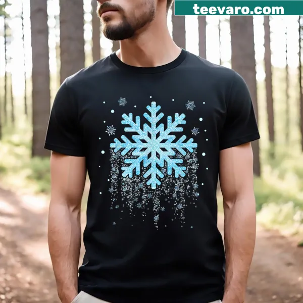 Snowflake design T-shirt for Christmas matching outfits.