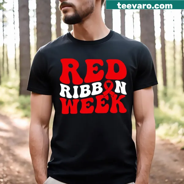 Awareness T-shirt for Red Ribbon Week with a groovy design.