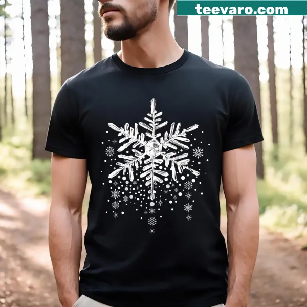 Whimsical snowflake graphic with funny text for family Christmas t-shirt