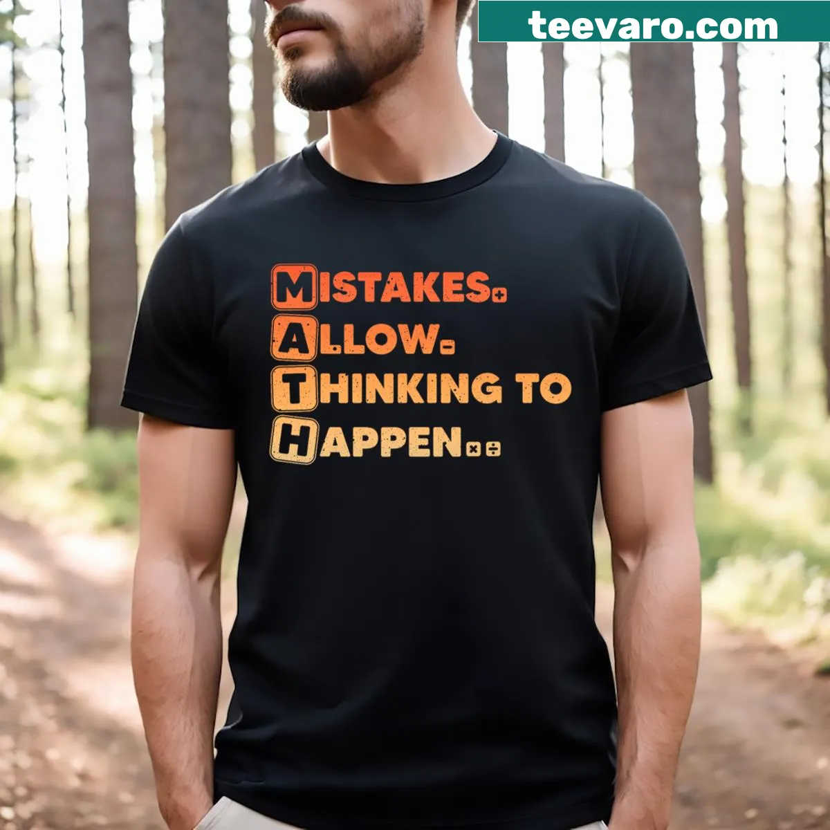 Creative math-themed t-shirt for calculus and algebra lovers. — on a men's t-shirt