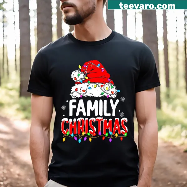 Christmas family T-shirt with 'Team Santa Elf Squad' graphic for 2023