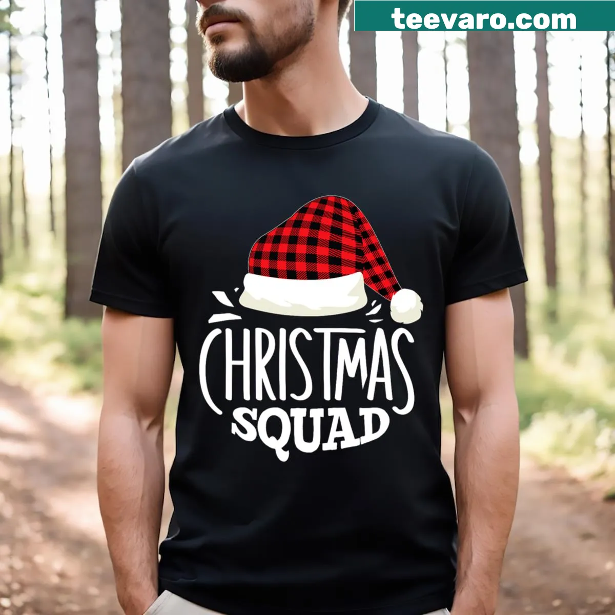 Family-themed Christmas design for matching pajama parties — on a men's t-shirt