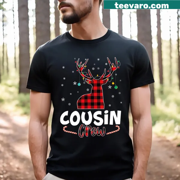Festive reindeer family graphic T-shirt for kids