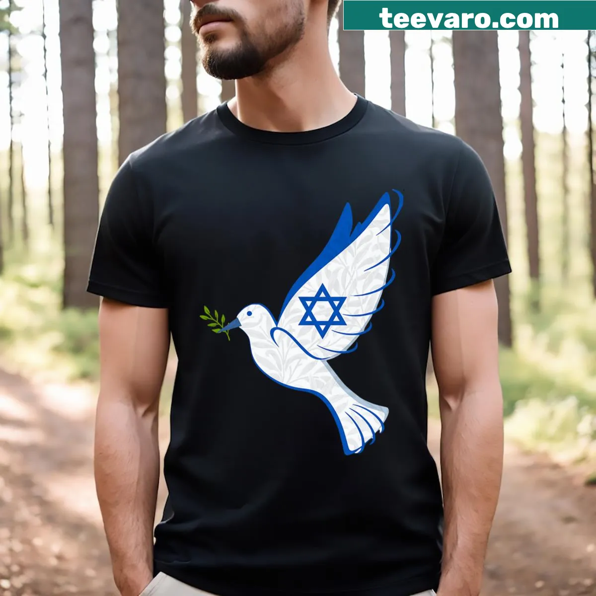 Inspirational shirt with peace and love symbols and empowering text — on a men's t-shirt