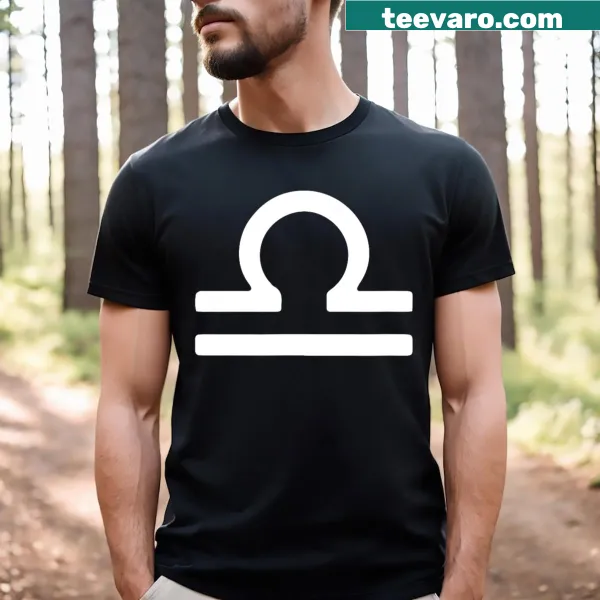 Astrology-themed t-shirt featuring the Libra zodiac sign