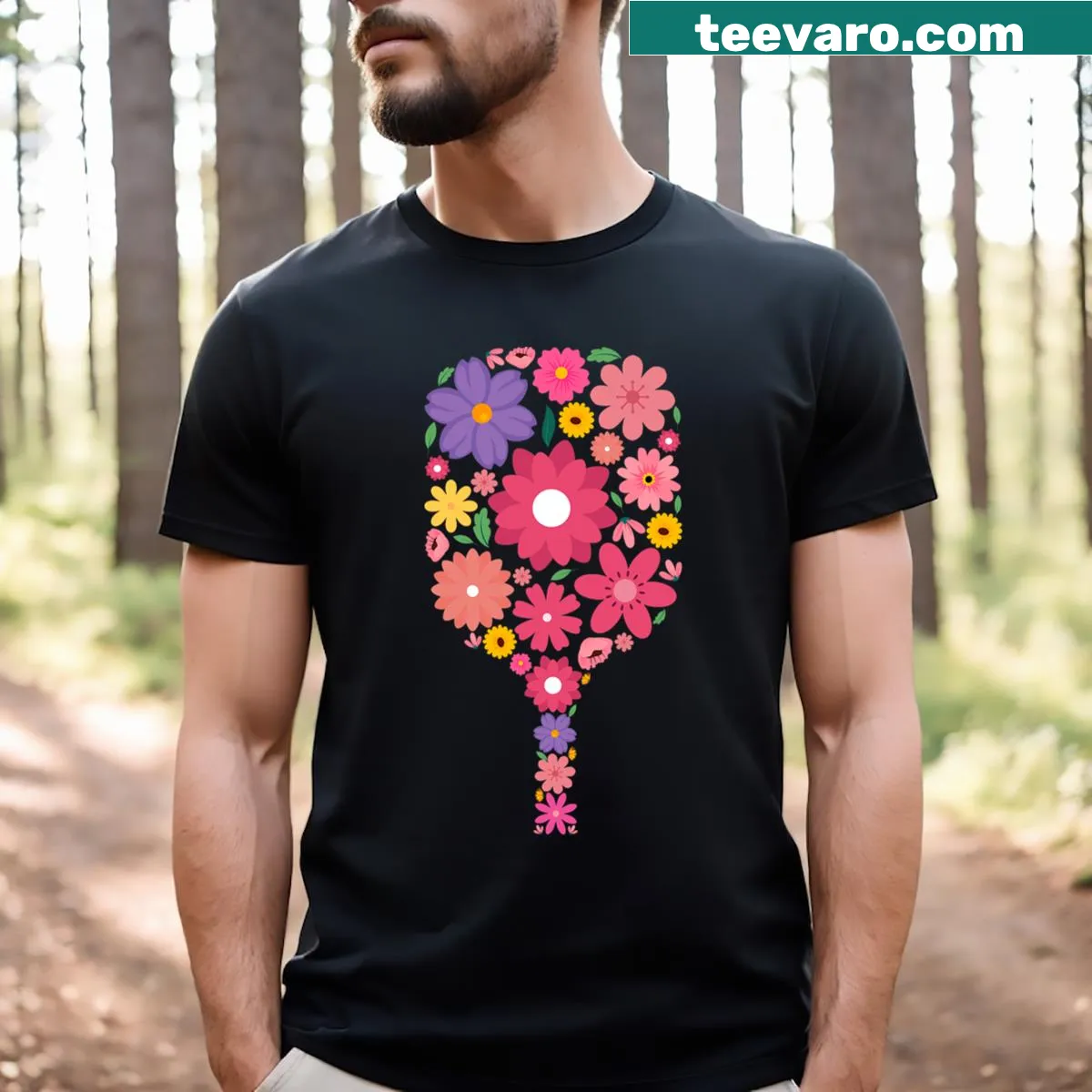 Playful pickleball graphic t-shirt for girls — on a men's t-shirt
