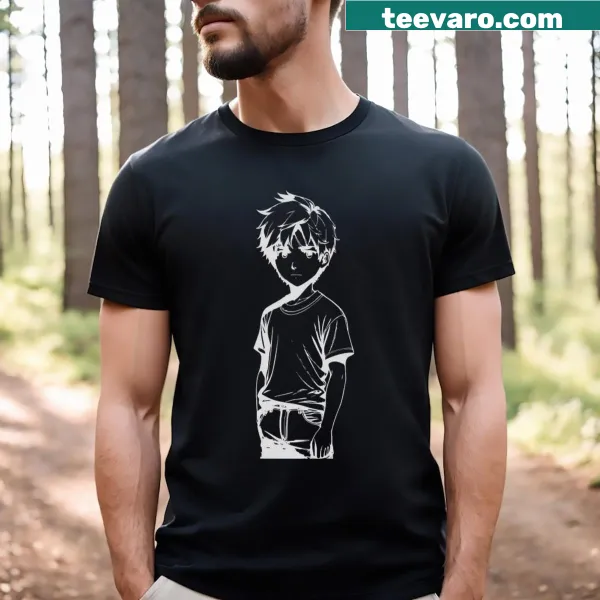 Cartoon anime character design t-shirt appealing to fans of animation