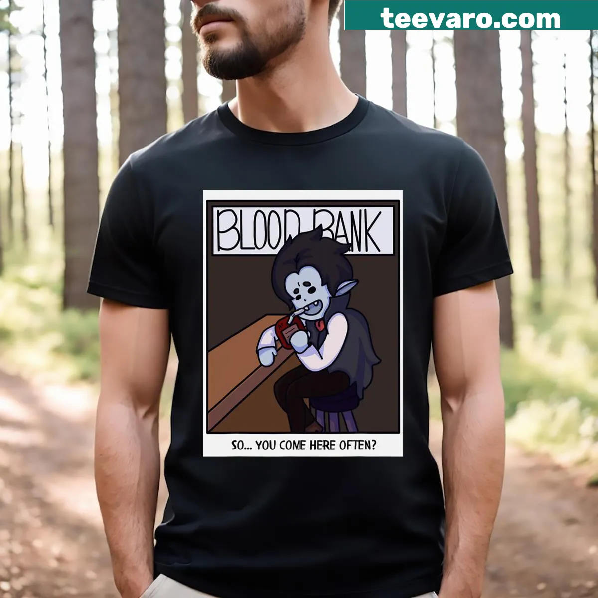 Funny vamp T-shirt with a playful design for kids — on a men's t-shirt