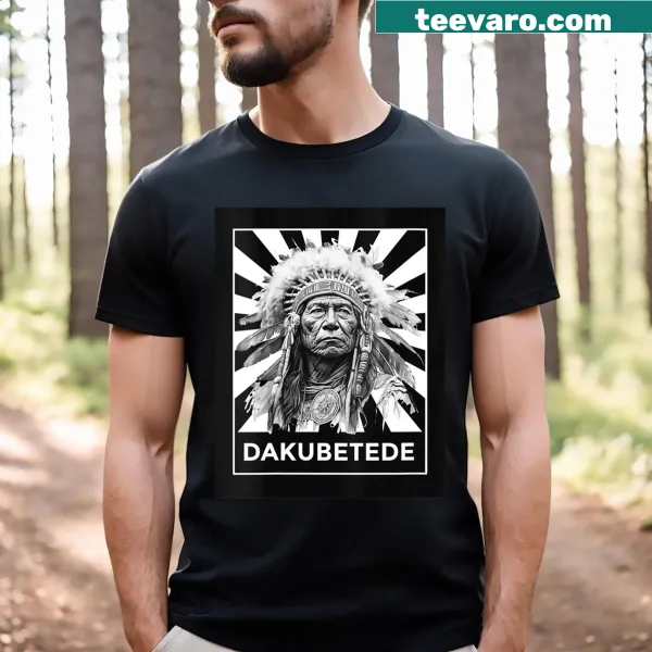 Heritage-themed graphic for American Native Indians on a V-neck t-shirt.