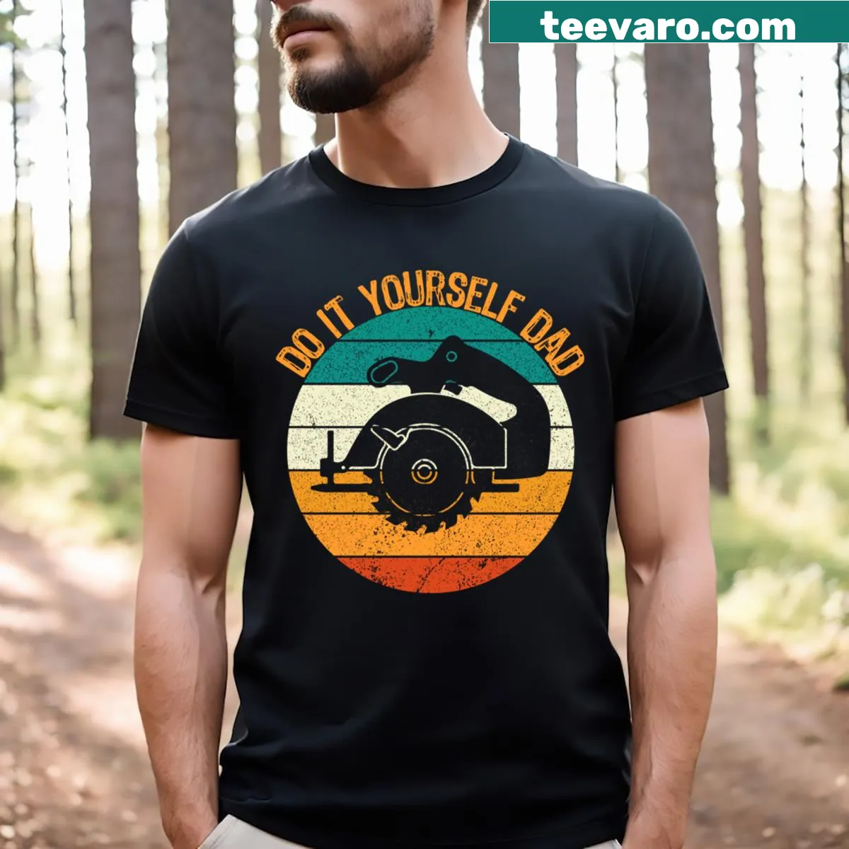 Funny DIY Dad graphic t-shirt with 'Good Enough' phrase. — on a men's t-shirt