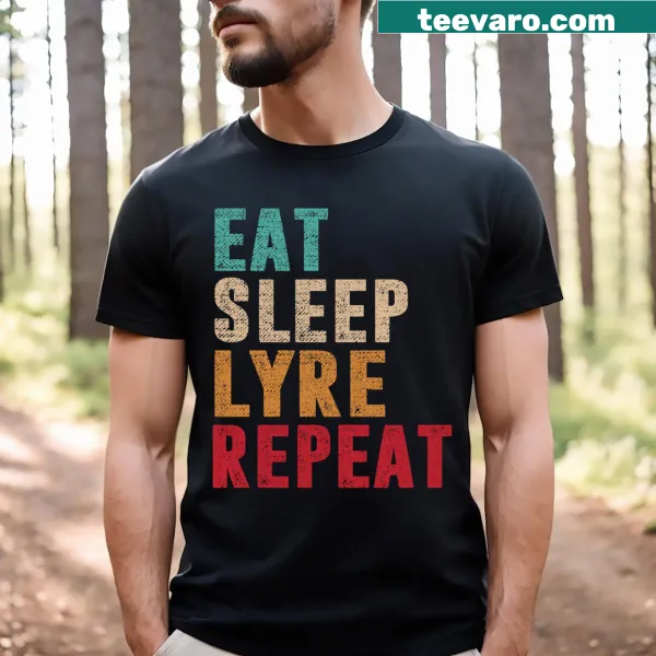 Eat Sleep Lyre Repeat graphic t-shirt