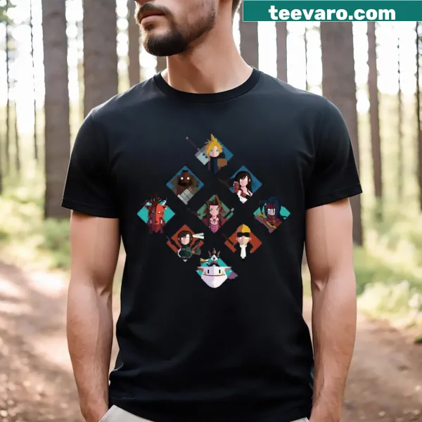 T-shirt featuring Gaia and environmental themes from Final Fantasy.