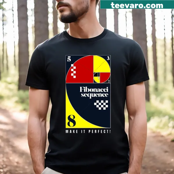 Fibonacci sequence graphic T-shirt celebrating nature's math