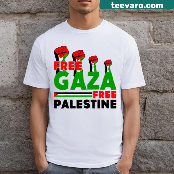 Gaza flag graphic T-shirt advocating for Palestinian freedom
