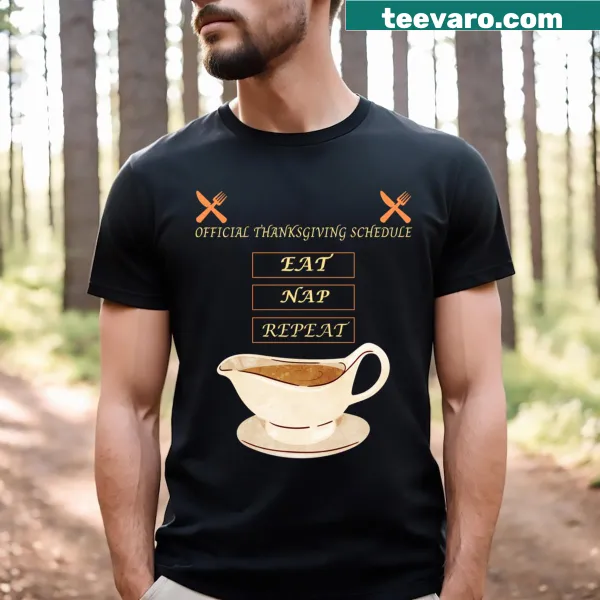 Funny Thanksgiving T-shirt featuring an illustration of gravy
