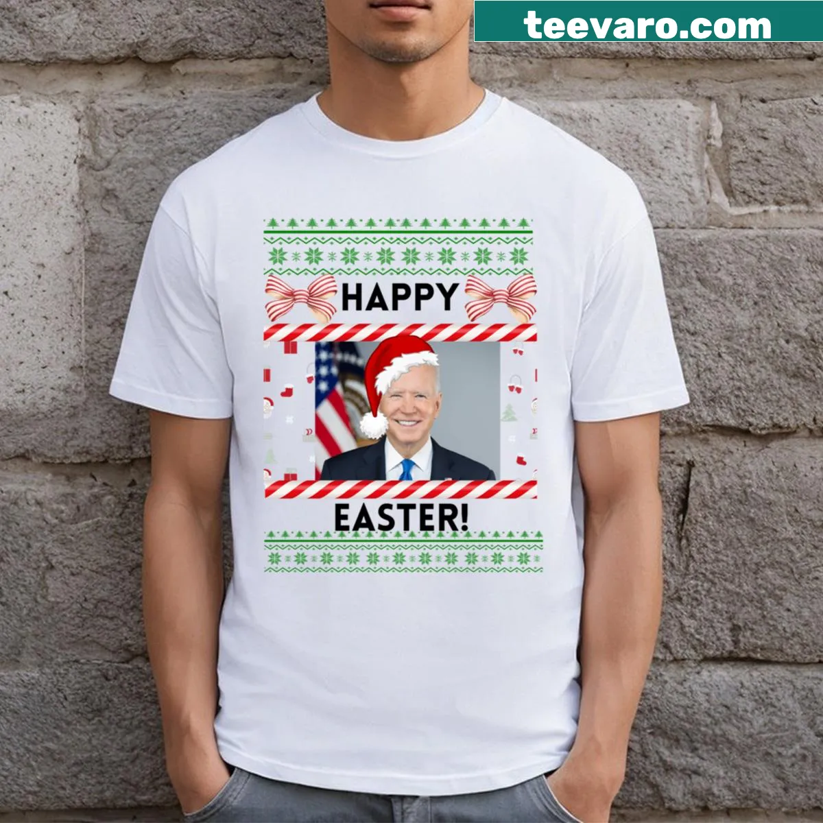 Funny Joe Biden Christmas graphic on a T-shirt — on a men's t-shirt