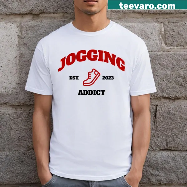 Humorous text design about being a jogging addict