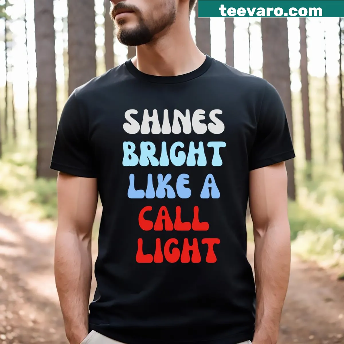 Sarcastic nursing T-shirt with a call light graphic for Christmas — on a men's t-shirt
