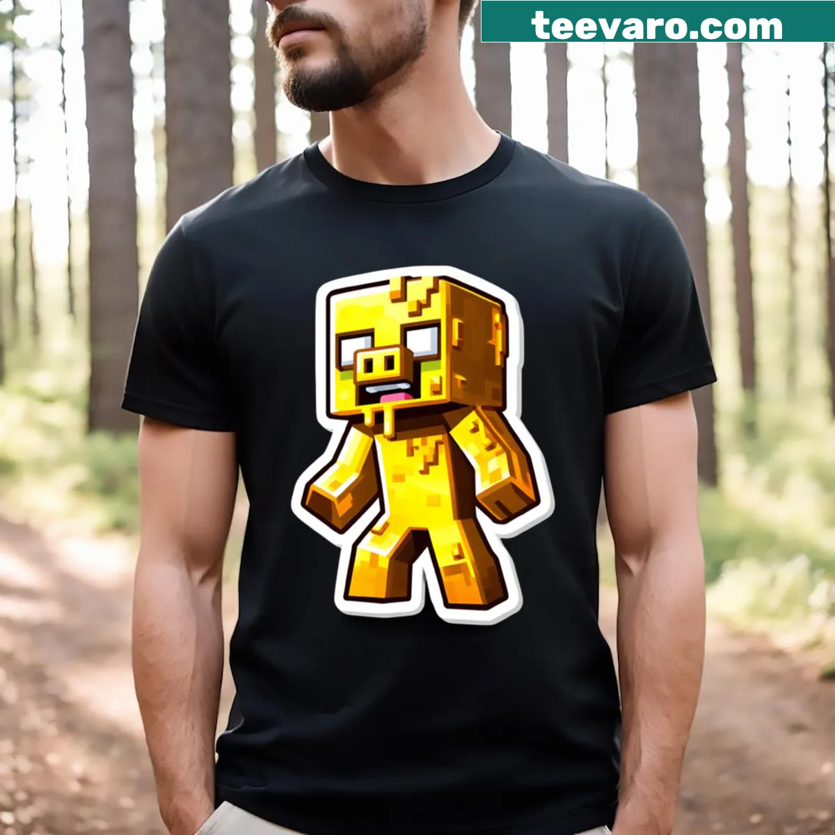 Illustration of a Zombie Pigman character on a t-shirt — on a men's t-shirt