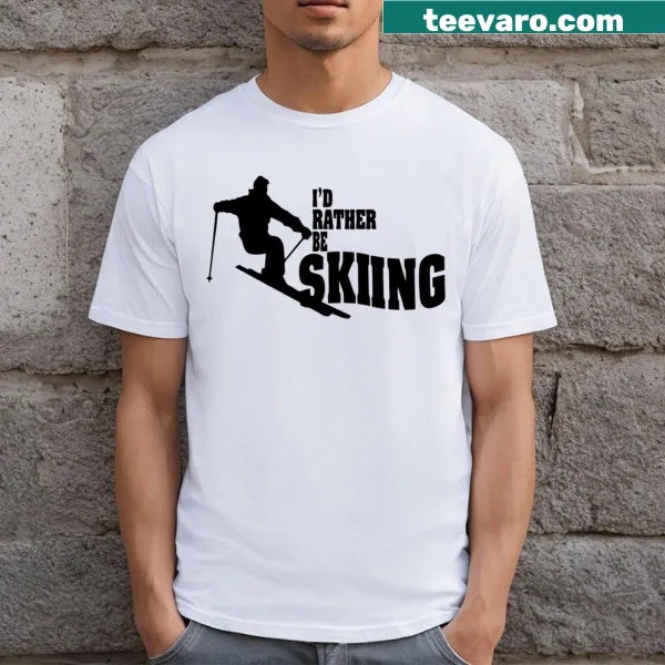 Funny skiing quote graphic t-shirt for winter sports lovers