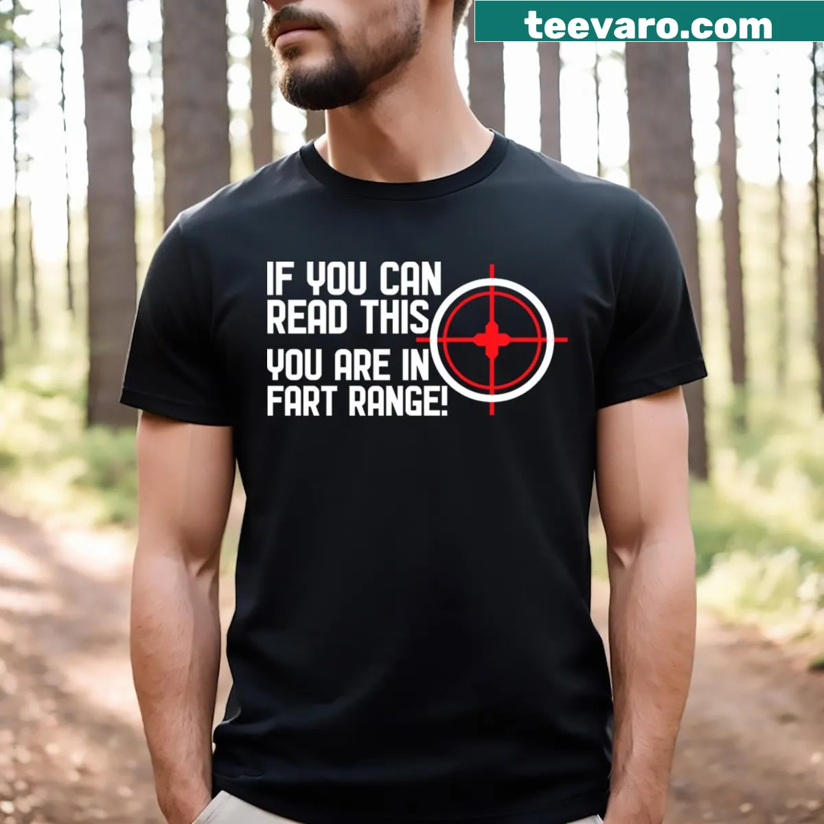 Funny fart humor graphic t-shirt — on a men's t-shirt