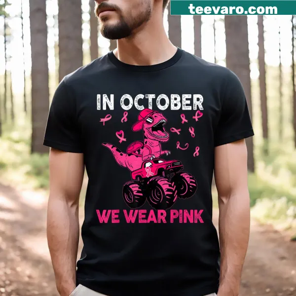 Kids' t-shirt promoting Breast Cancer Awareness with pink text