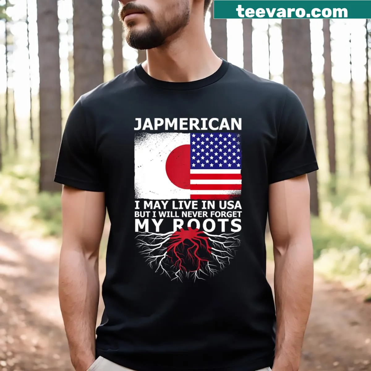 Pride of Japan graphic T-shirt — on a men's t-shirt
